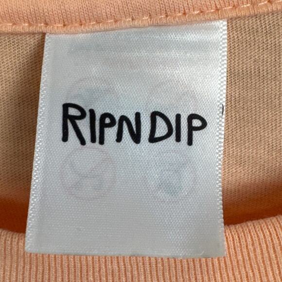 RIPNDIP Mens Mind blown Skater Shirt Long Sleeve Size S Peach Streetwear Graphic - Picture 6 of 8